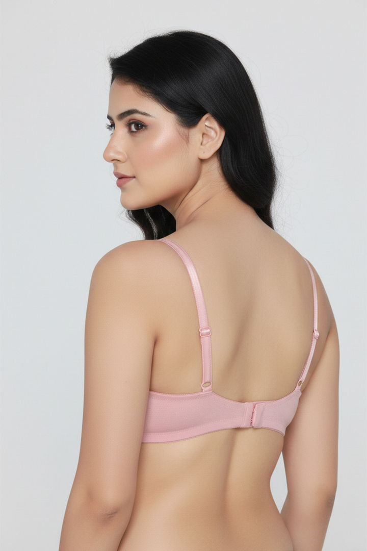 Zivame Double Layered Non Wired 3/4Th Coverage T-Shirt Bra - Silver Pink — image 5